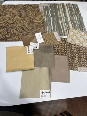 Maxwell Neutral & Gold Fabric Swatch Collection